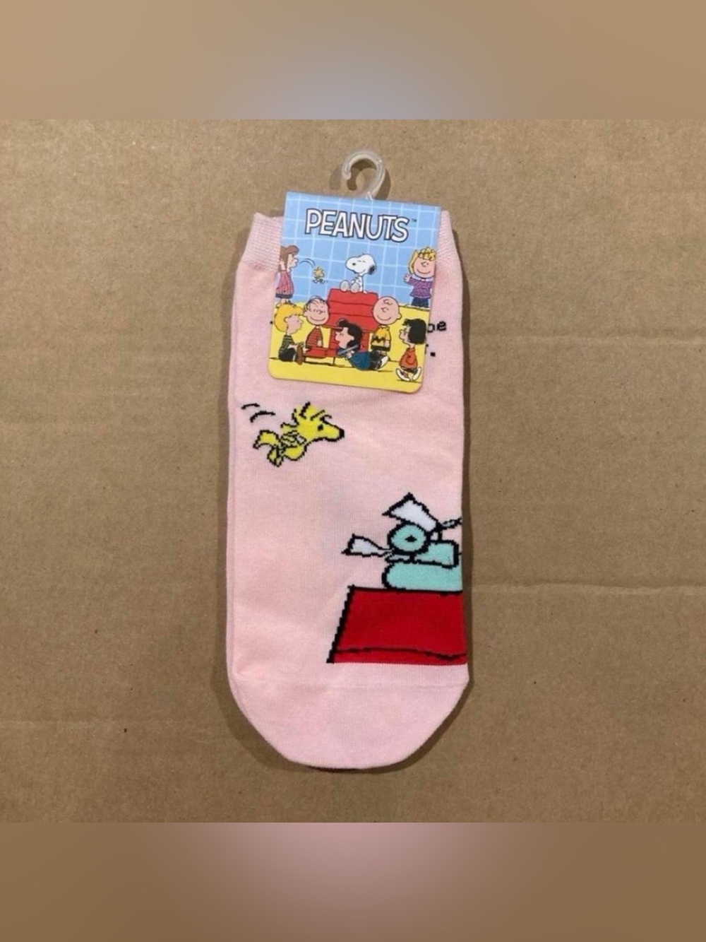 Miniso Pink Peanuts Snoopy & Woodstock socks